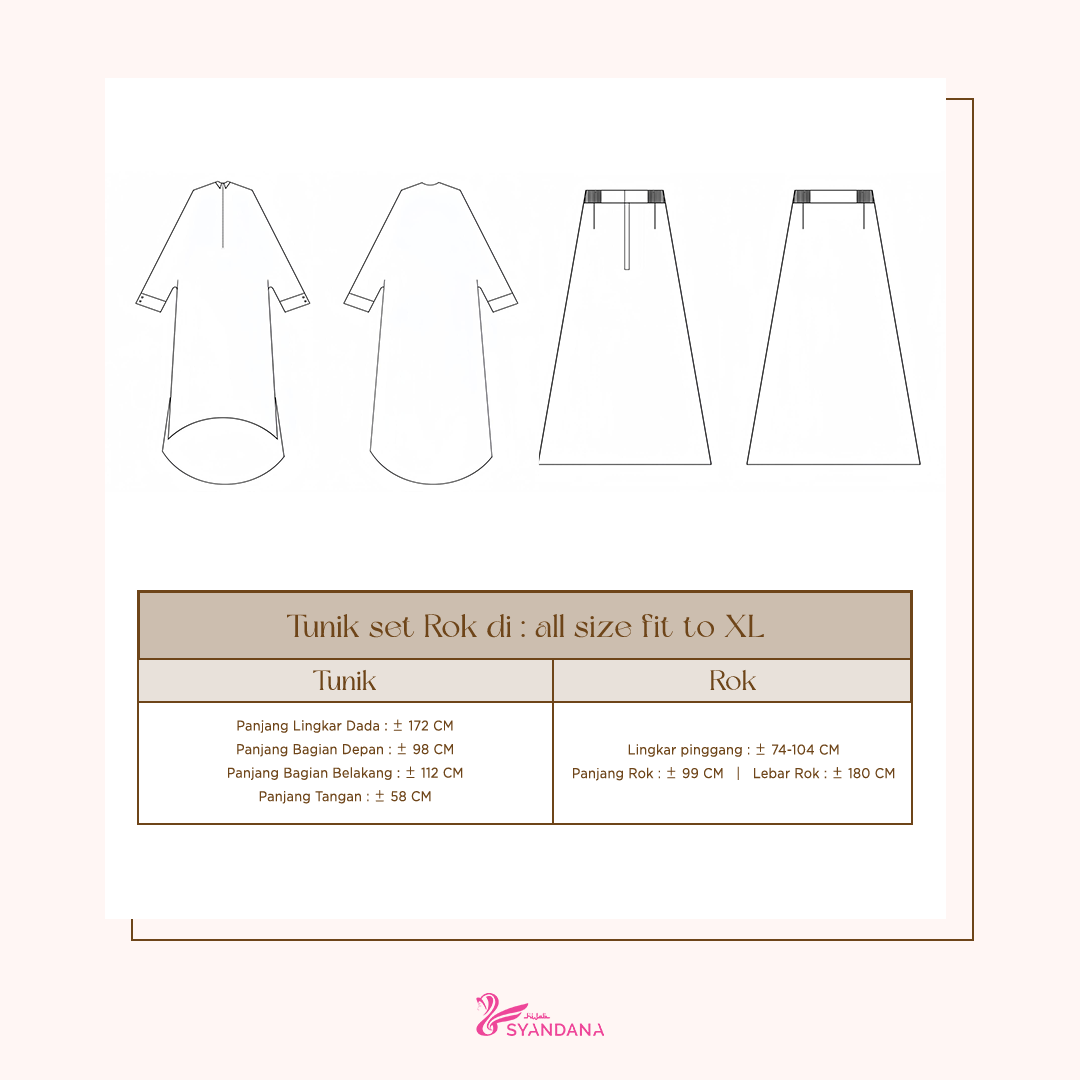 Nuha One Set Rok Tunik Melayu Syar'i Setelan Tunik & Rok - Gambar 14
