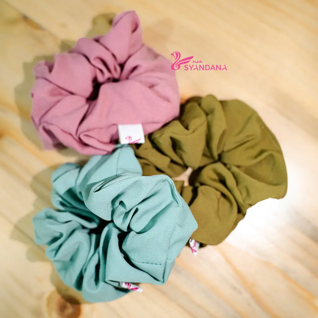 Scrunchie Aksesoris Ikat Rambut Hijab Premium - Gambar 10